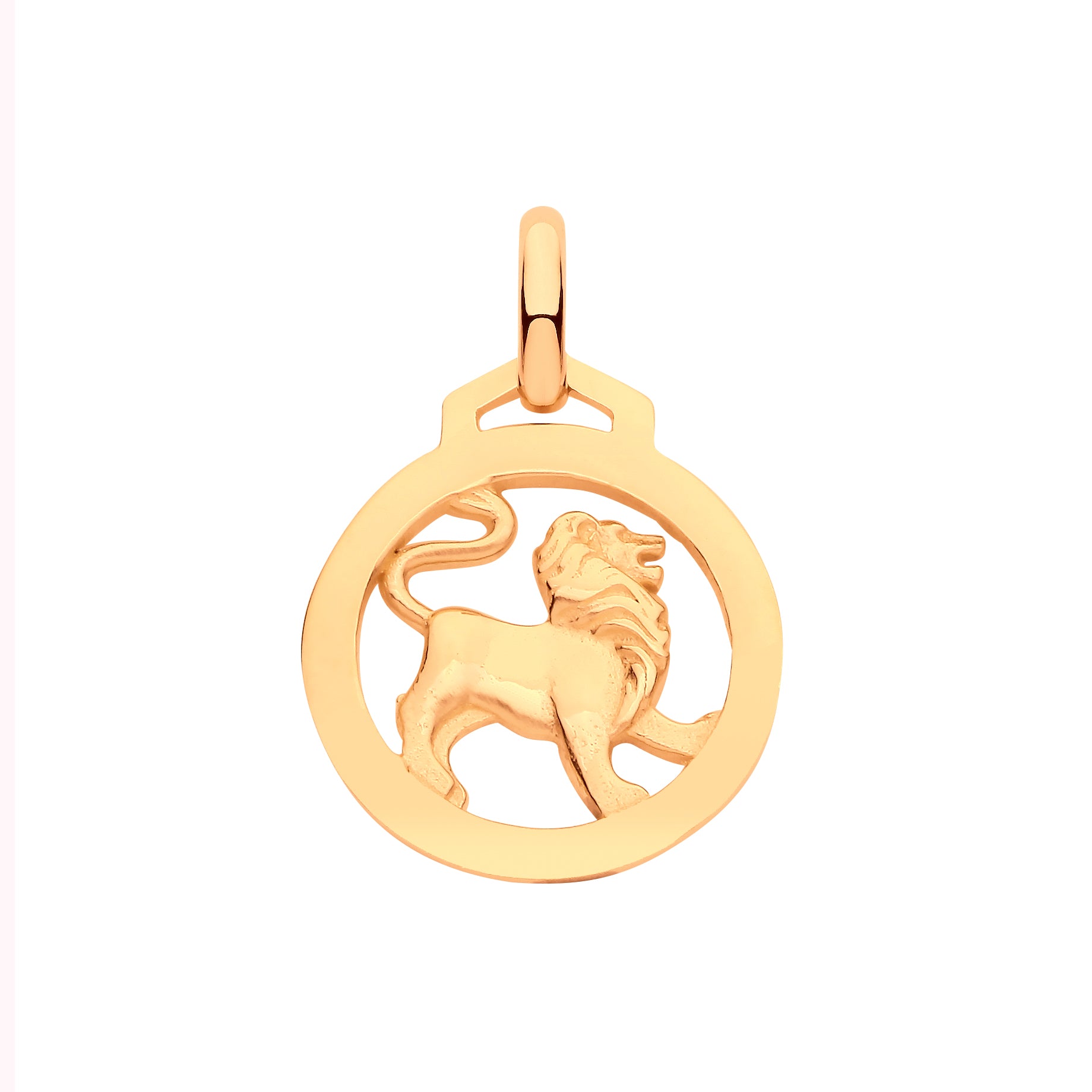 9ct Yellow Gold Round Zodiac Pendant LEO