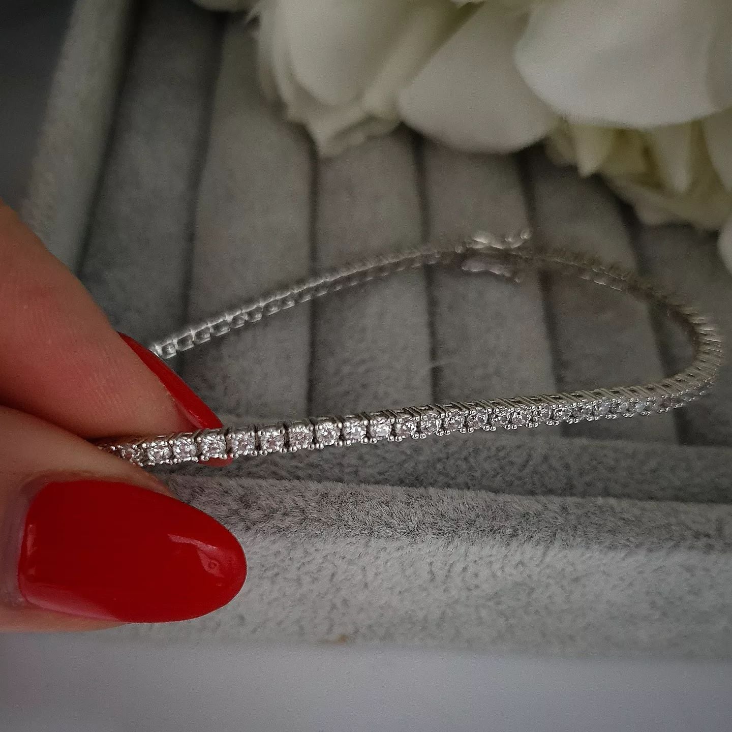 925 Sterling Silver CZ Tennis Bracelet