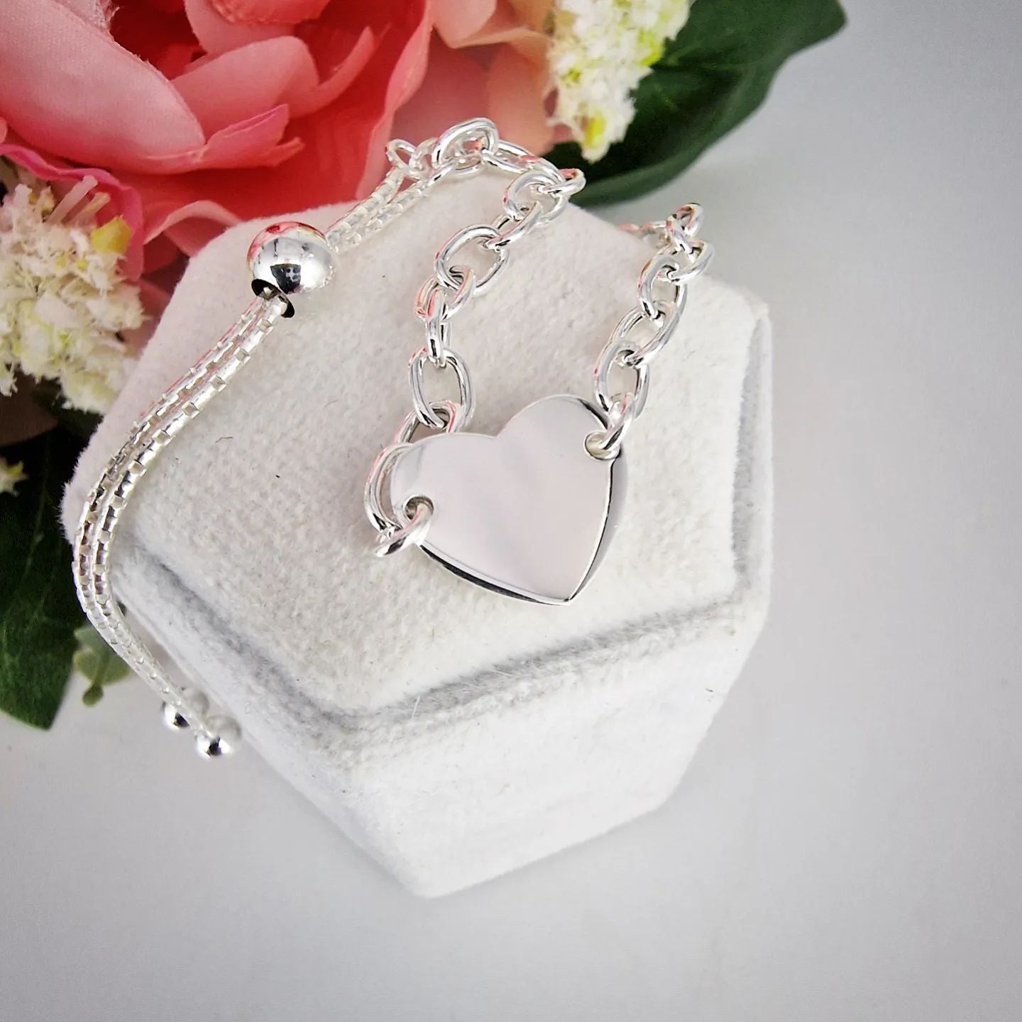 925 Sterling Silver Heart Friendship Bracelet