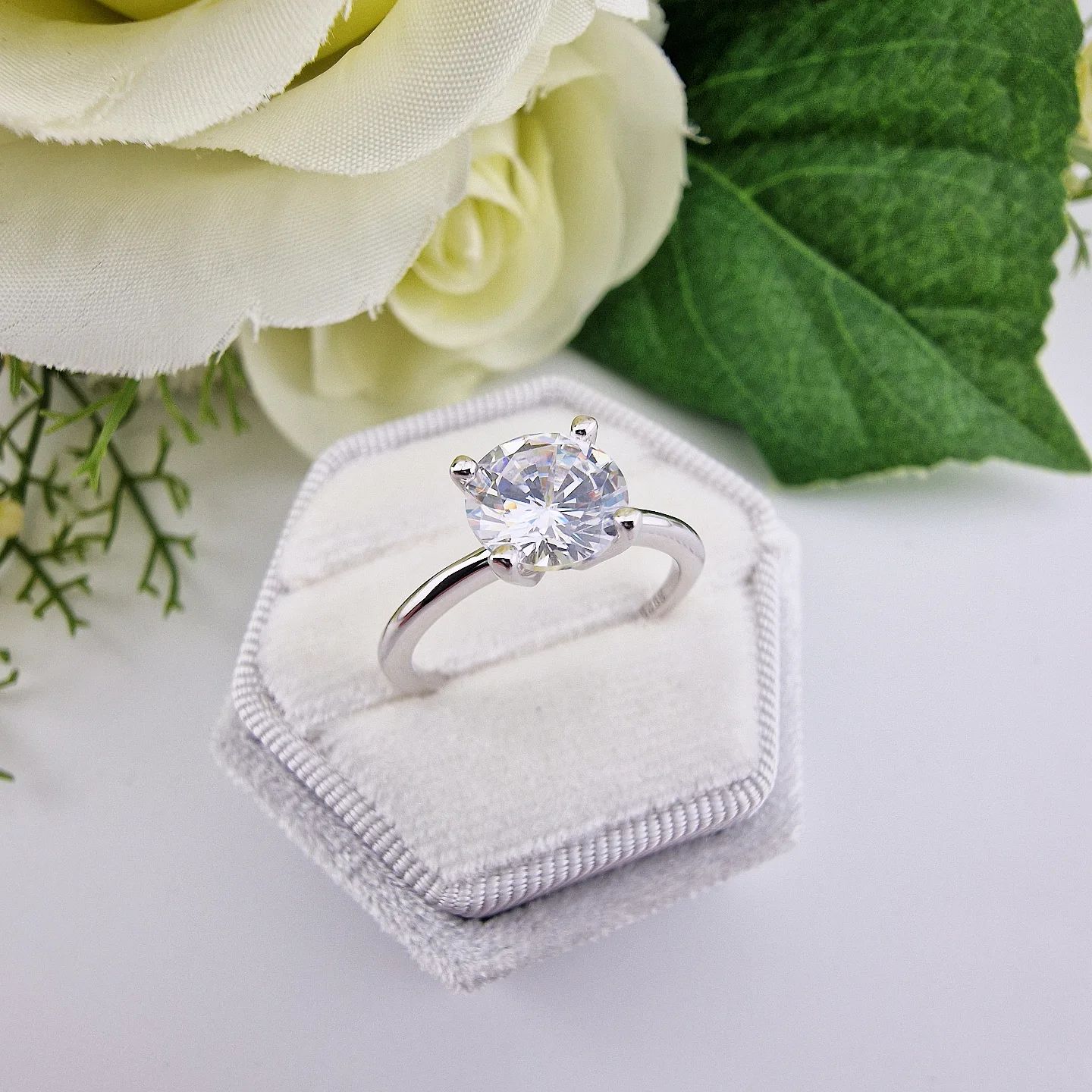 925 Sterling Silver 1.5ct CZ Solitaire Engagement Ring