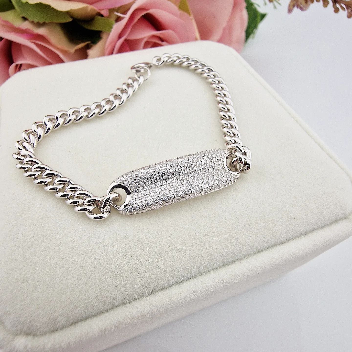 925 Sterling Silver 5.0mm Curb ID Bracelet