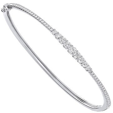 9ct White Gold 0.87ctw Diamond Bangle