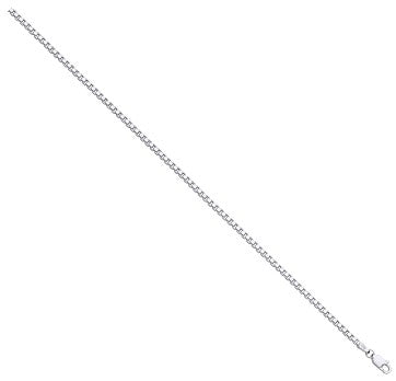 925 Sterling Silver Silver 2.5mm Box Chain/Bracelet