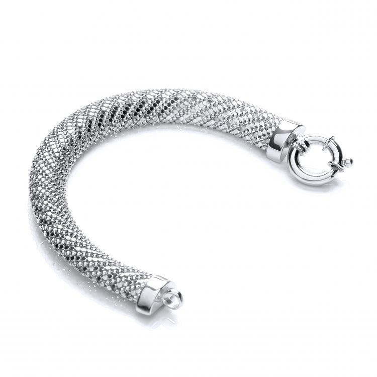 J-JAZ 925 Sterling Silver Mesh Bracelet