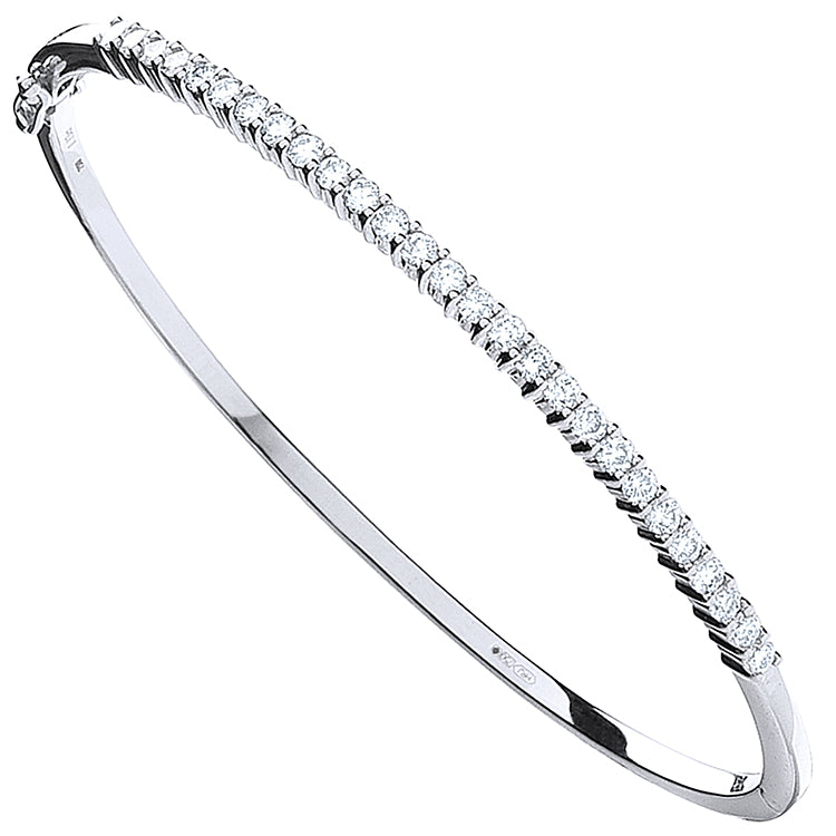 9ct White Gold 1.10ctw Diamond Bangle