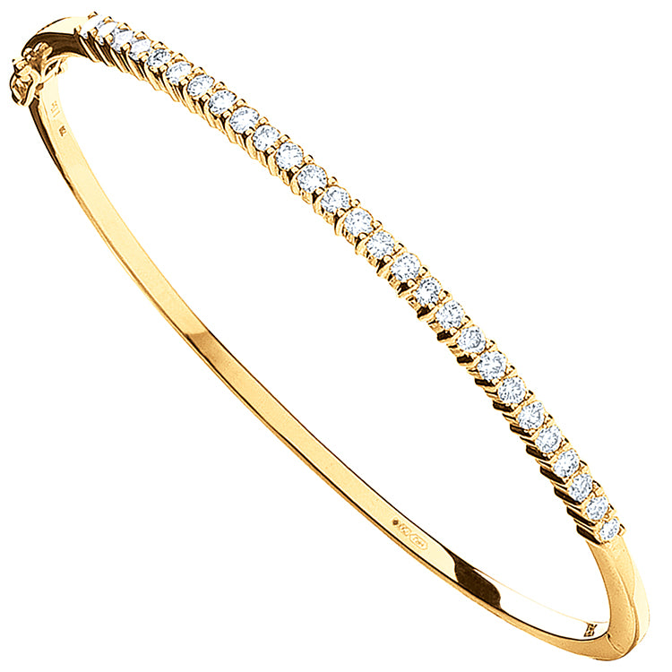 9ct Yellow Gold 1.10ct Diamond Bangle