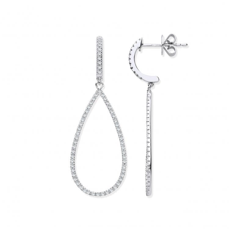 9ct White Gold 0.35ct Diamond Drop Earrings