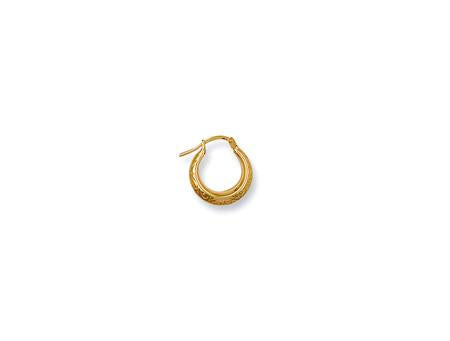 9ct Yellow Gold 14mm Patterned Creoles