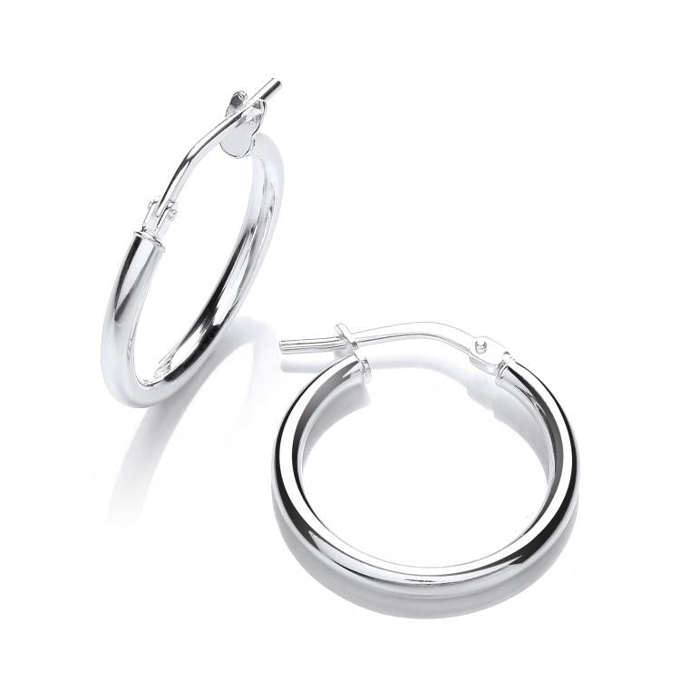 925 Sterling Silver Round Tube Hoop Earrings