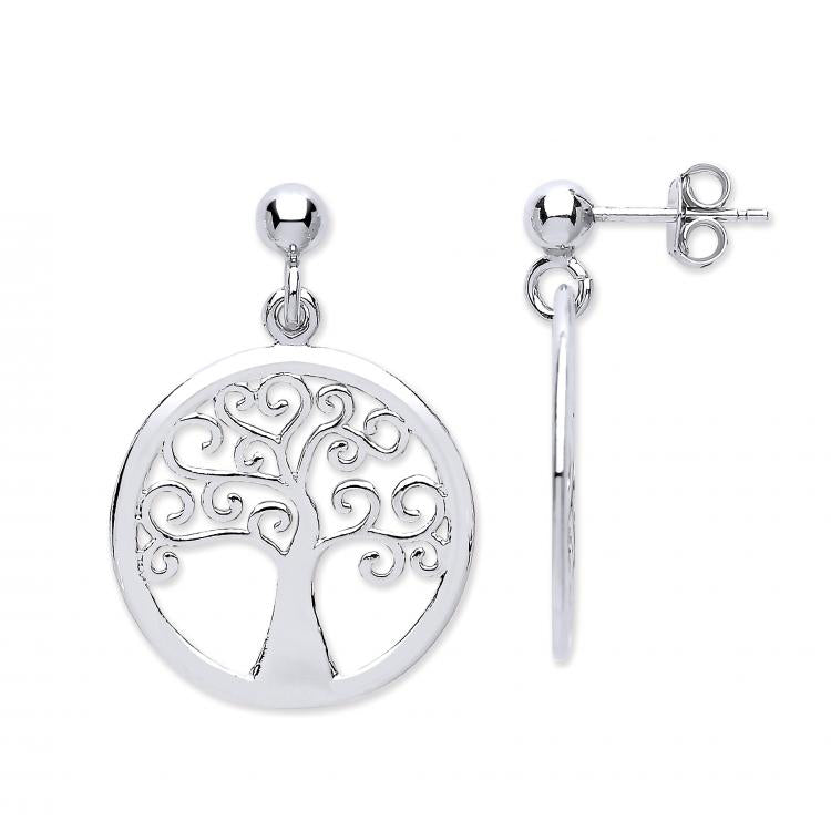 925 Sterling Silver Tree of Life Earrings