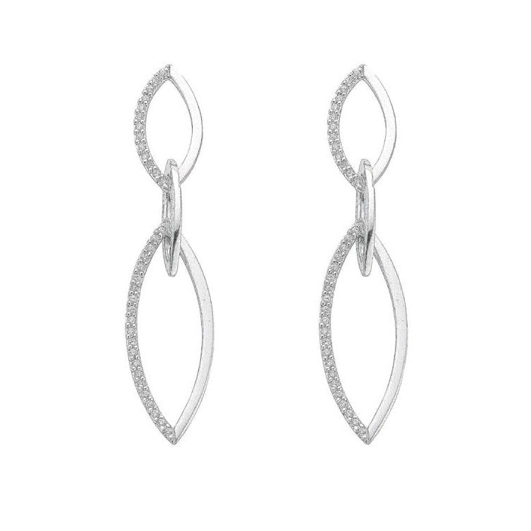 925 Sterling Silver Fancy Cubic Zirconia Drops