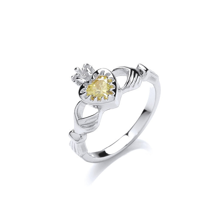 925 Sterling Silver Cz Claddagh Ring