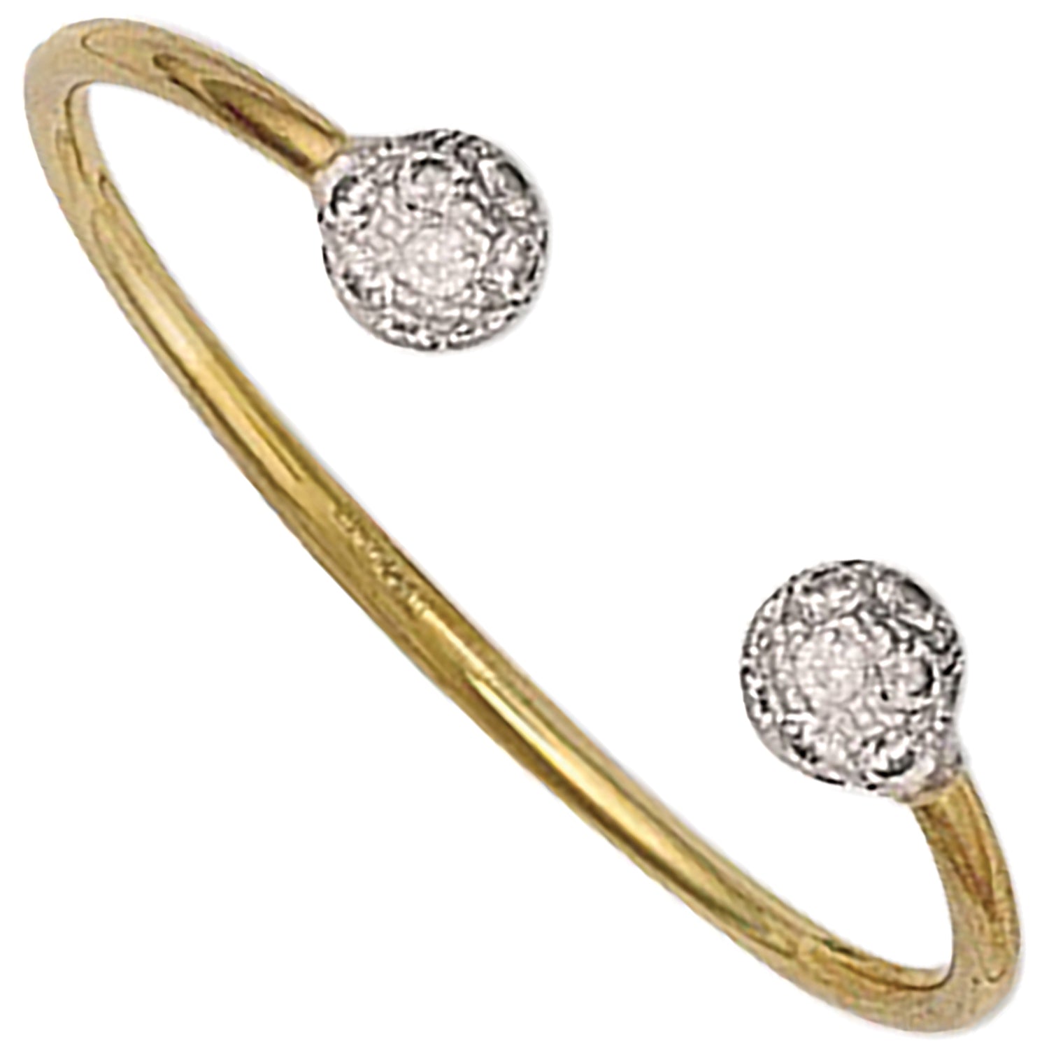 9ct Yellow Gold Childs Cubic Zirconia Torque Bangle