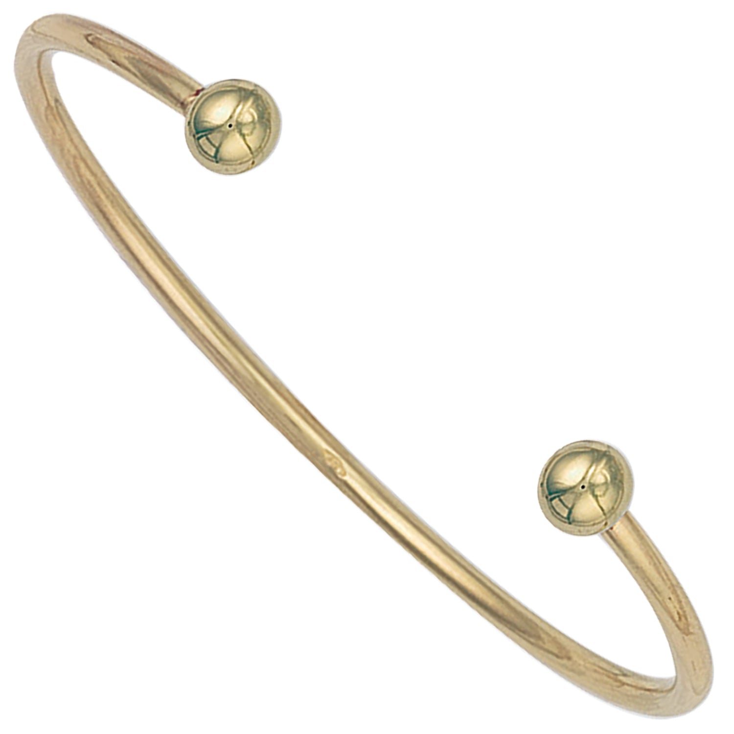 9ct Yellow Gold Ladies 2.5mm Solid Torque Bangle