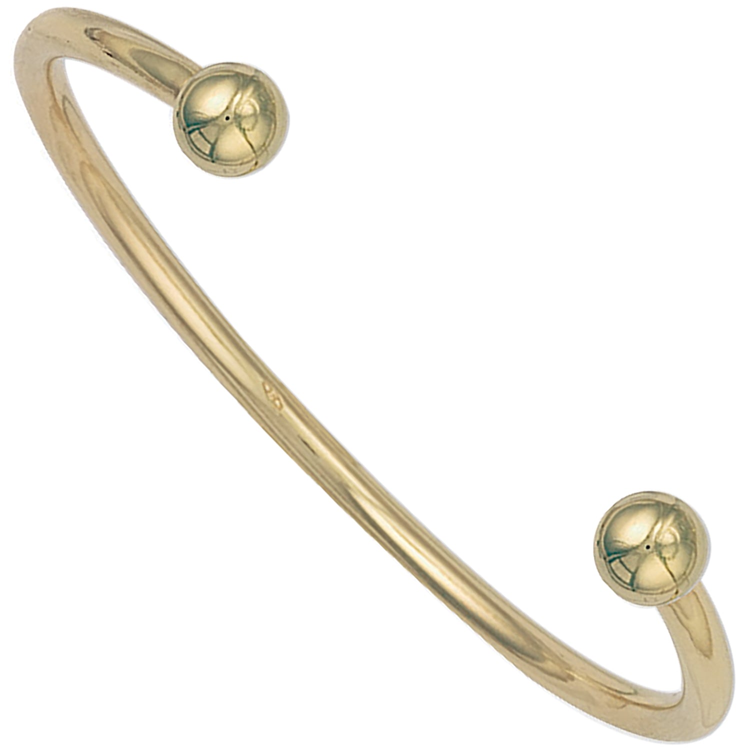 9ct Yellow Gold Ladies / Gents 3.5mm Solid Torque Bangle