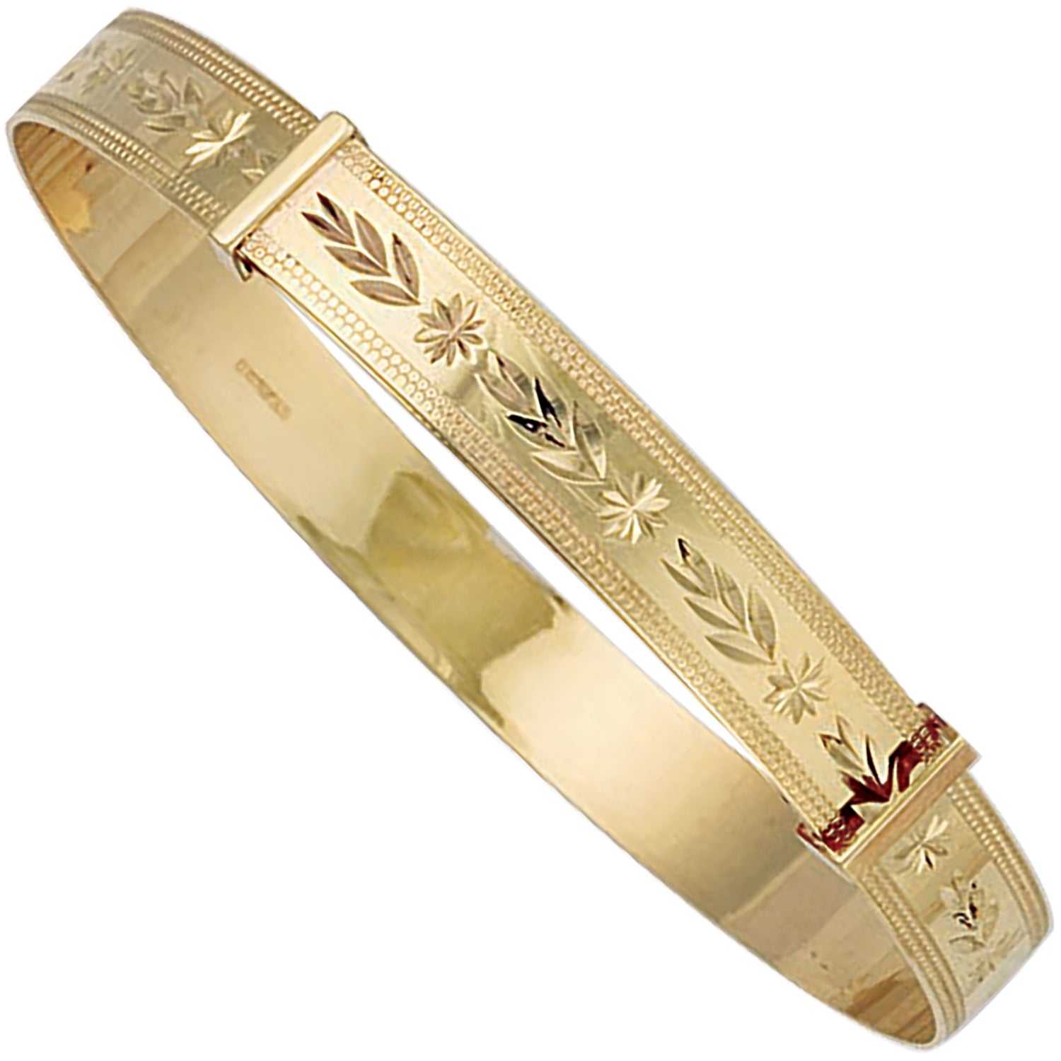 9ct Yellow Gold Maiden Diamond Cut Slave Bangle