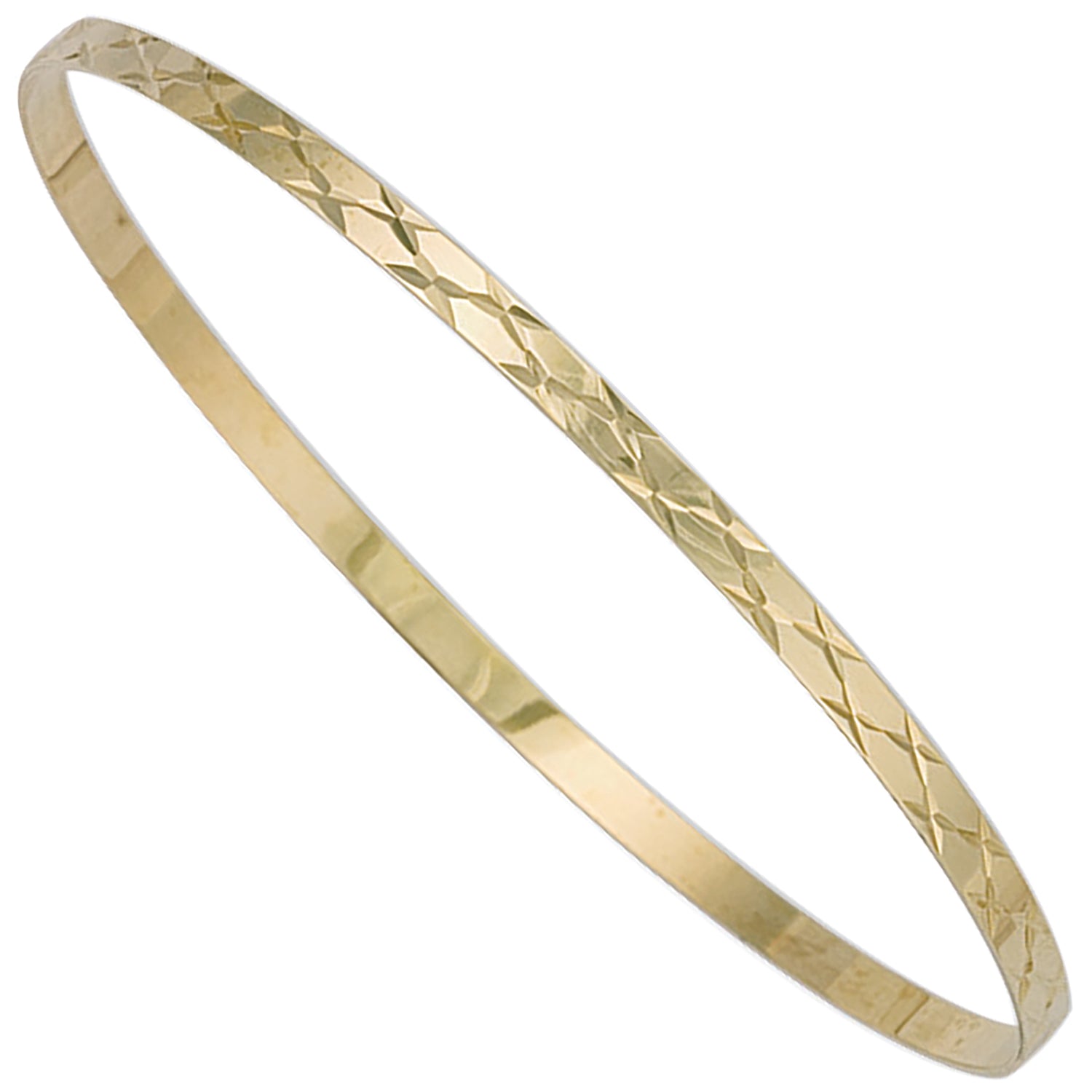 9ct Yellow Gold 3mm Diamond Cut Slave Bangle