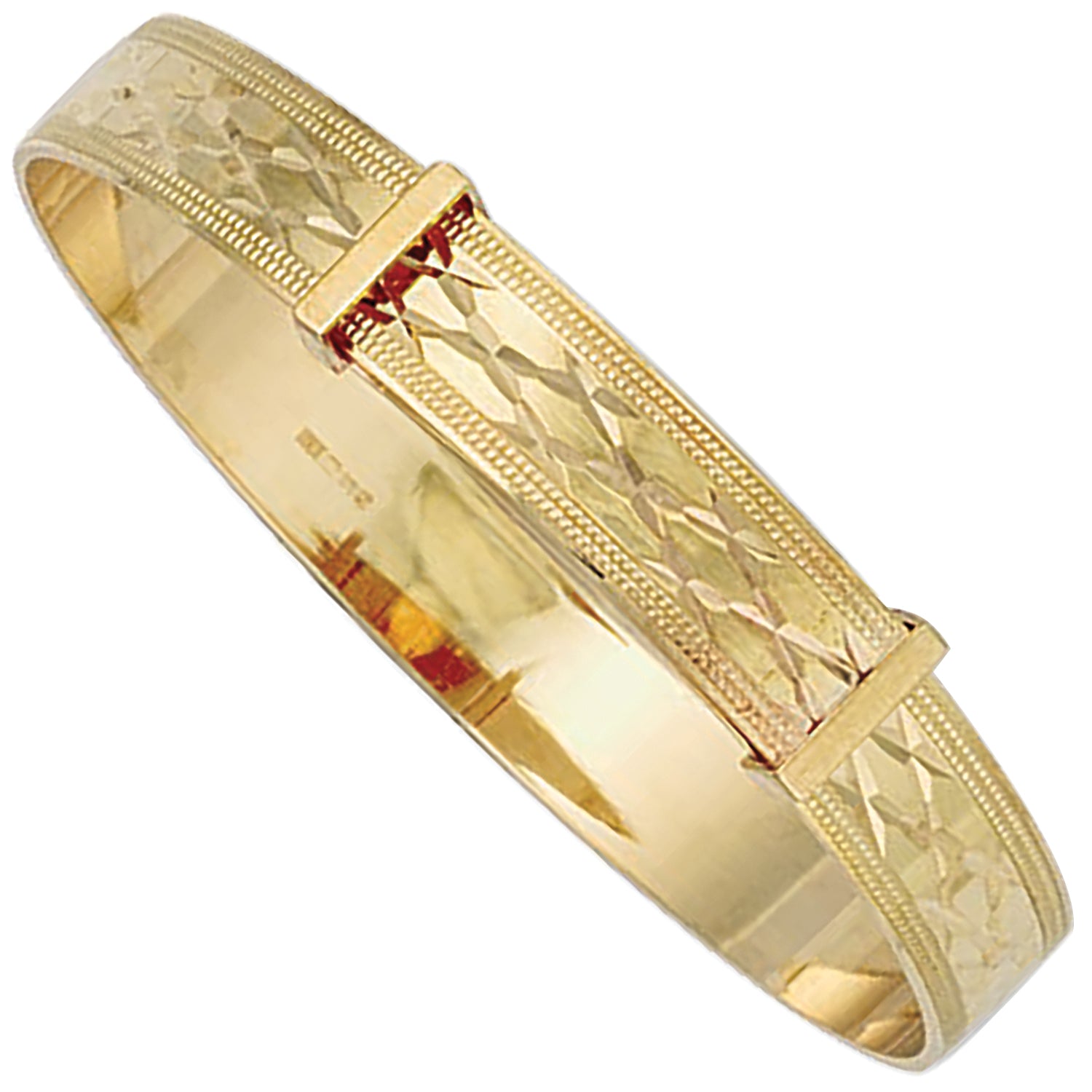 9ct Yellow Gold Diamond Cut Child Slave Bangle