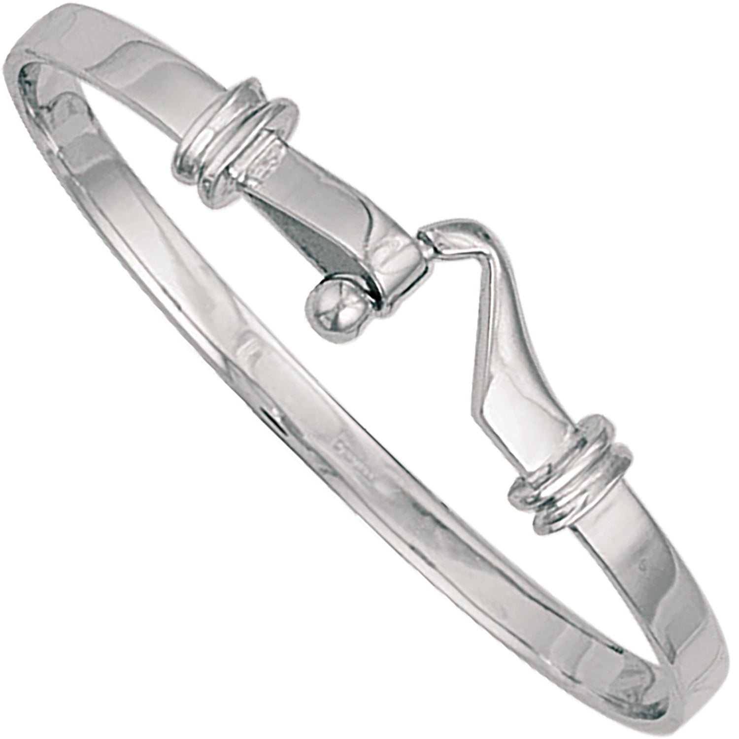 9ct White Gold Childs Hook Bangle