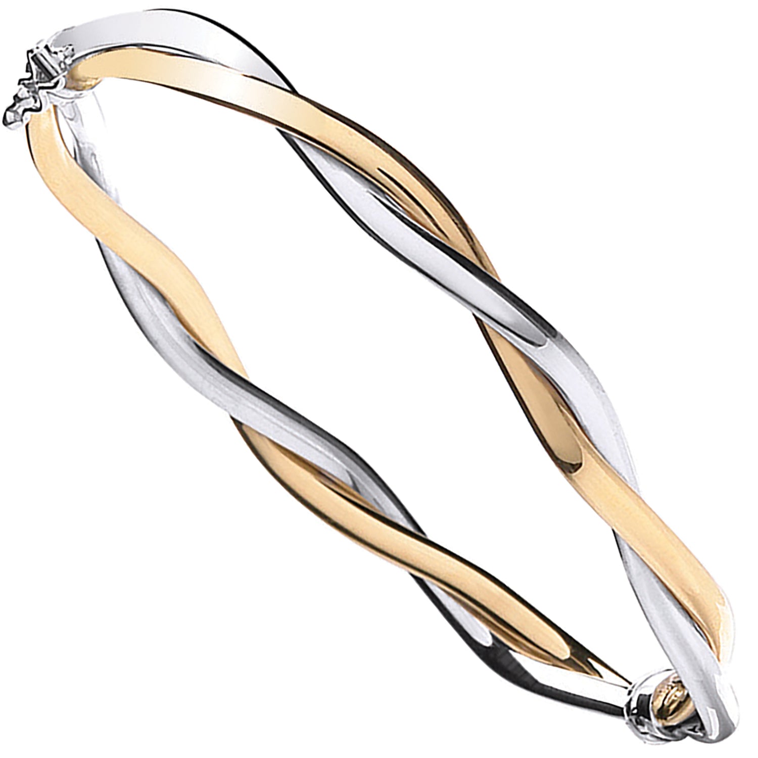 9ct Yellow & White Gold Fancy Twisted Bangle