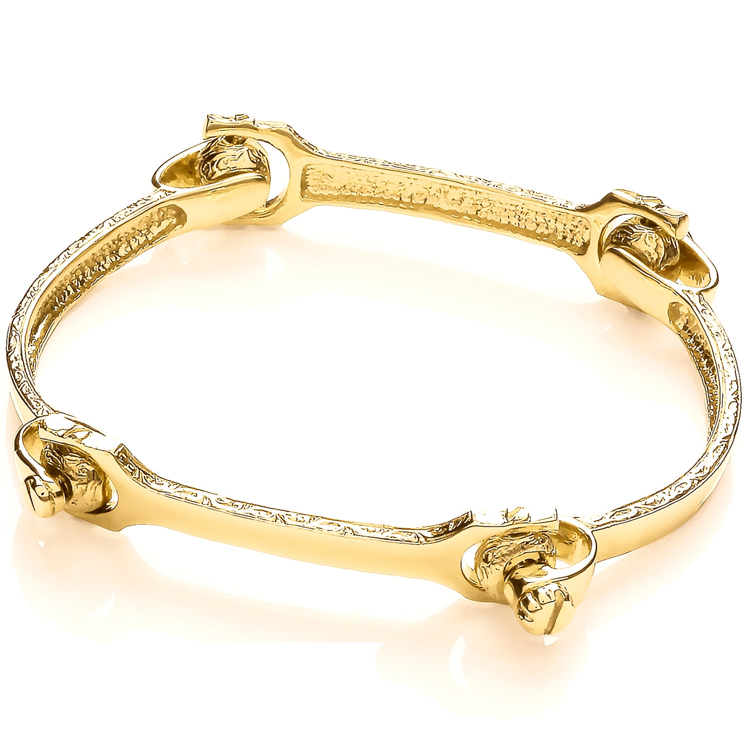 9ct Yellow Gold 4 Piece Bone Ladies Bangle