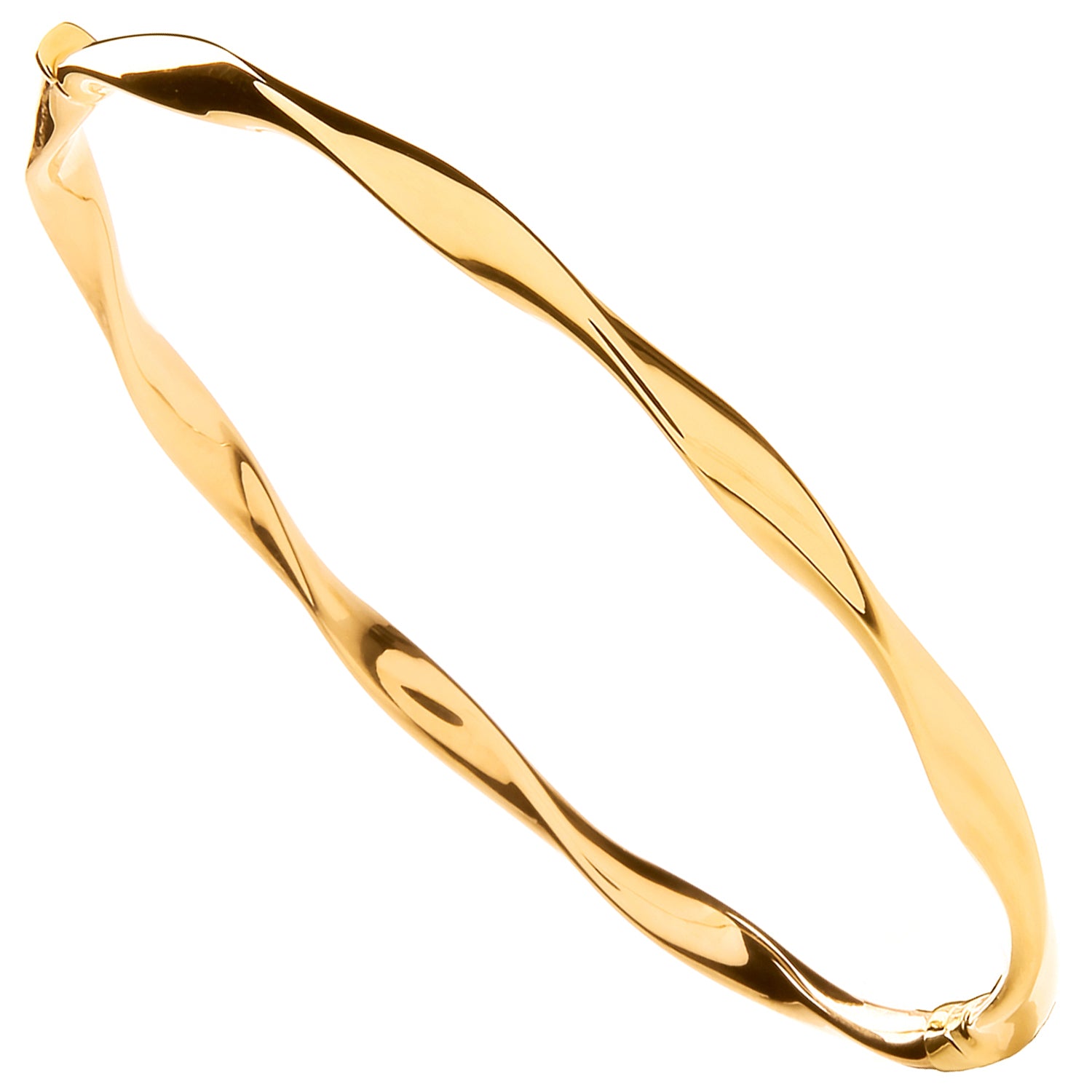 9ct Yellow Gold Hollow Twist Ladies Bangle