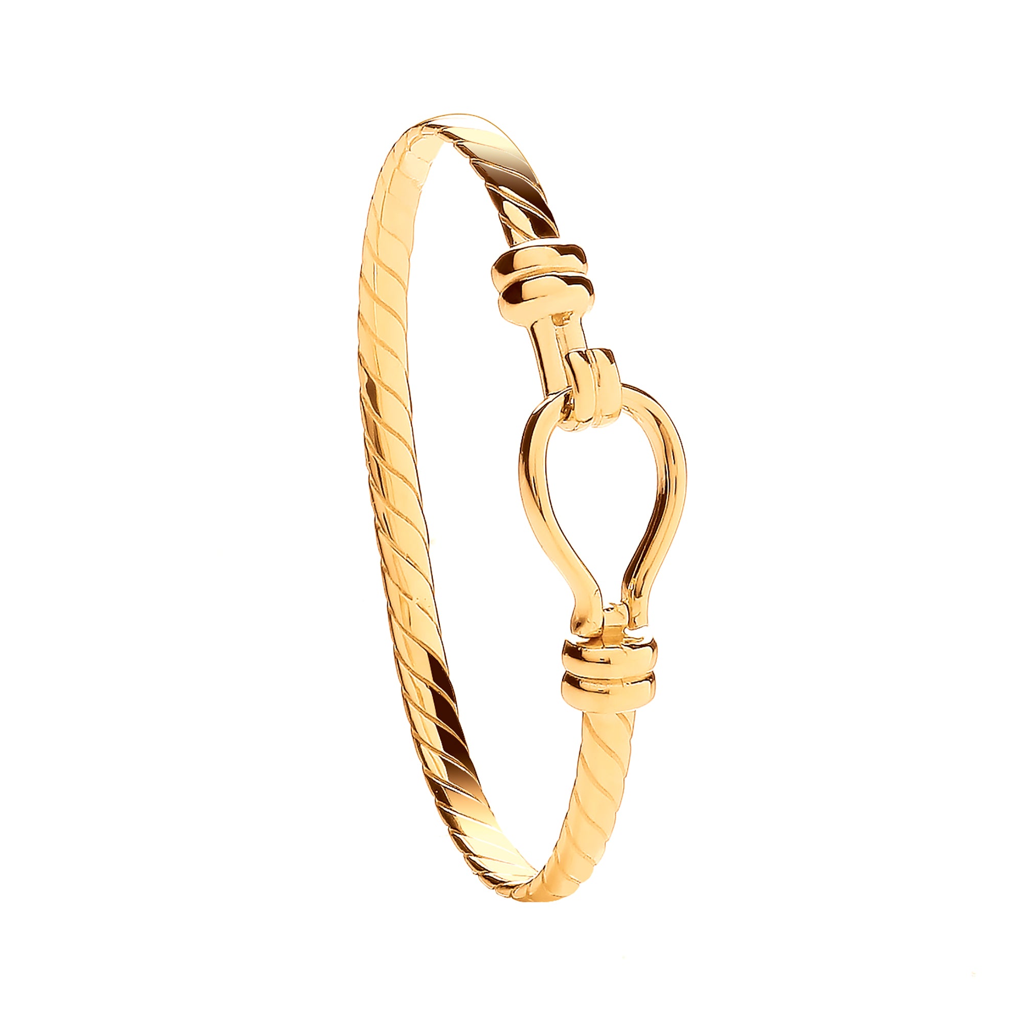 9ct Yellow Gold Hook Kids 4mm Bangle