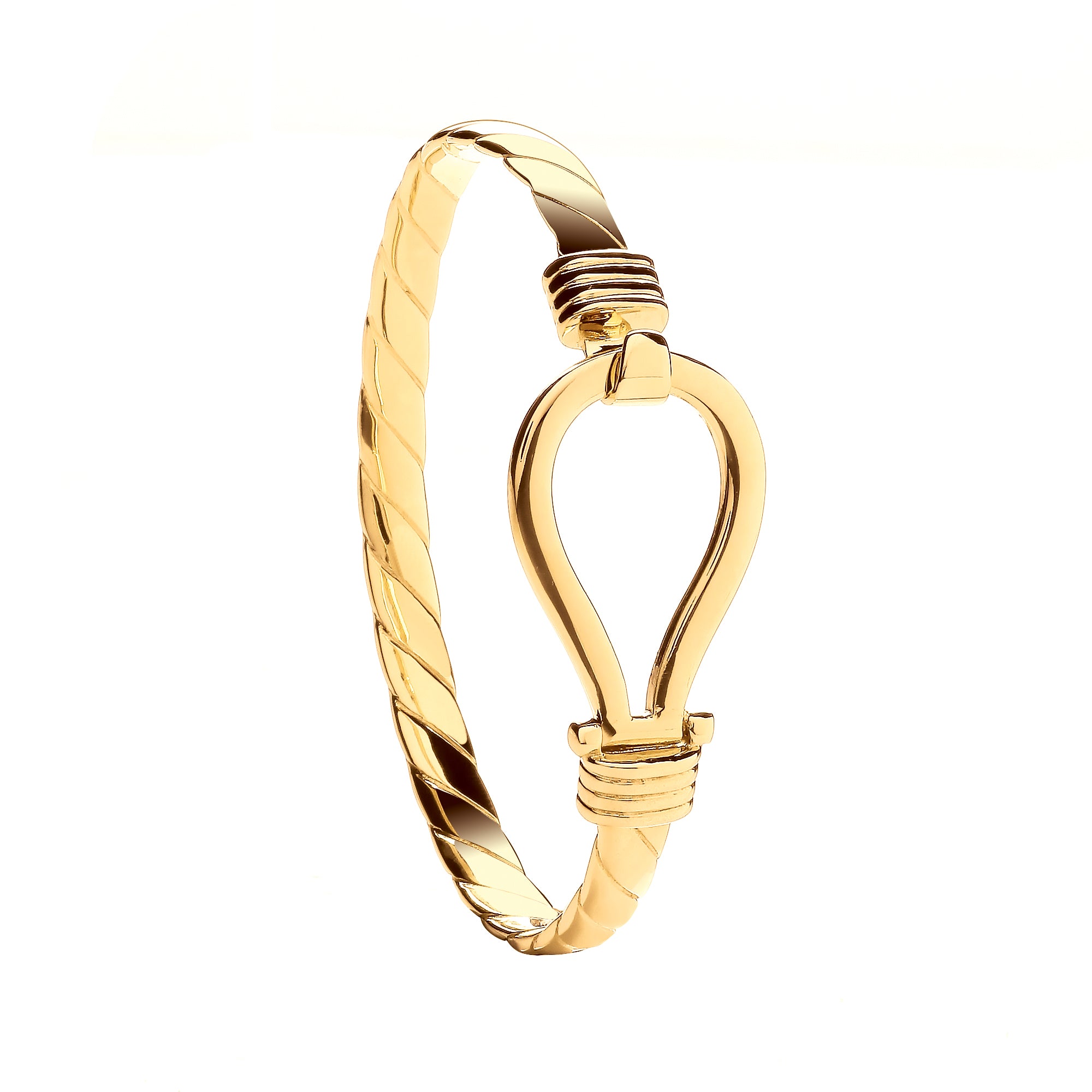 9ct Yellow Gold Hook Gents 6.5mm Bangle