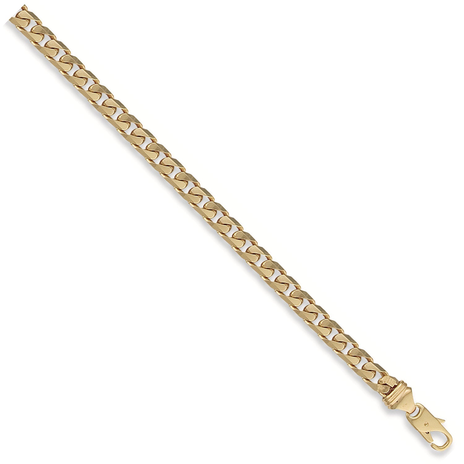 9ct Yellow Gold 7.2mm Tight Link Curb 08" Bracelet