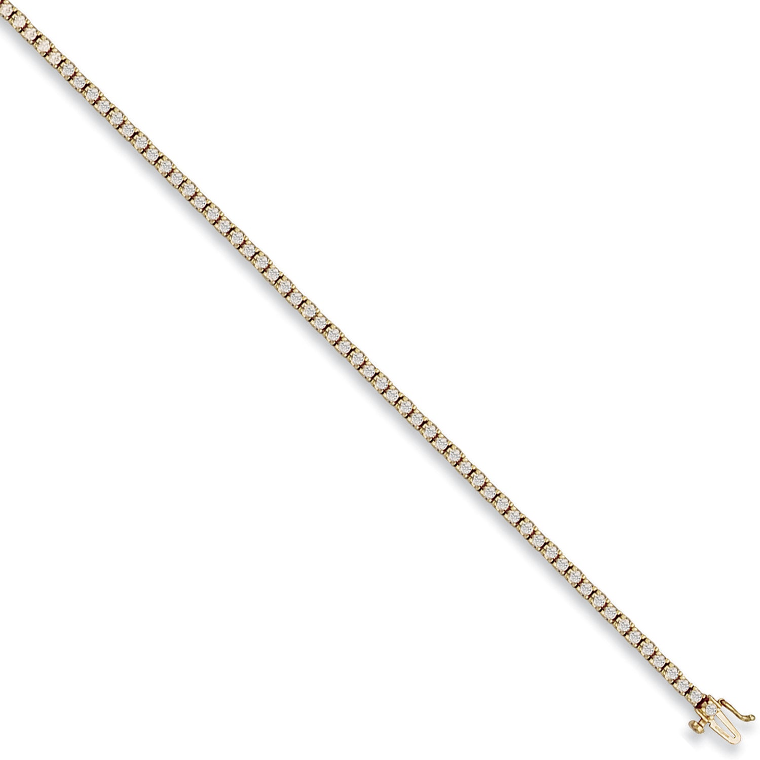 9ct Yellow Gold Cubic Zirconia Tennis 7" Bracelet