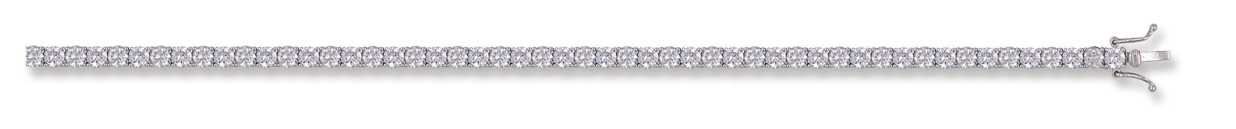 9ct White Gold 3.5mm Round Cut Cubic Zirconia Tennis 7" Bracelet