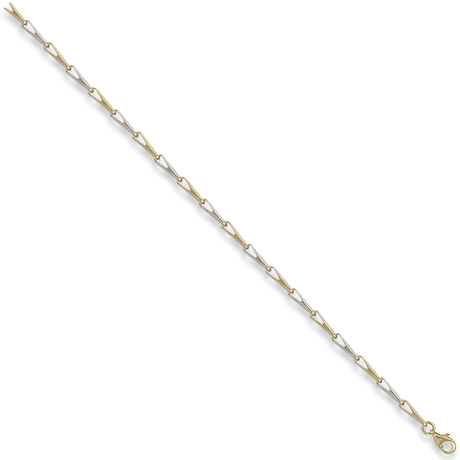 9ct White & Yellow Gold Fancy 7" Bracelet