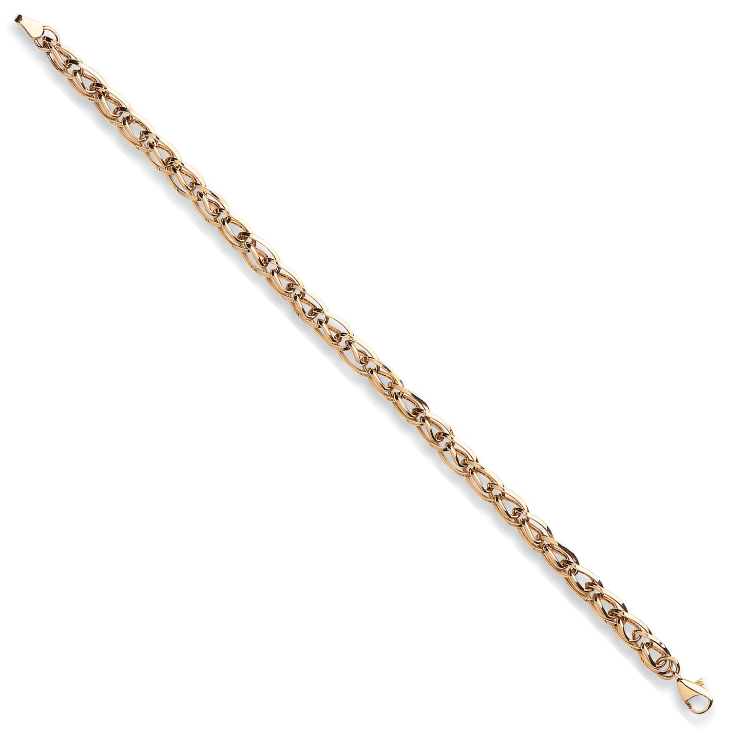 9ct Yellow Gold Hollow Interlink 7" Bracelet