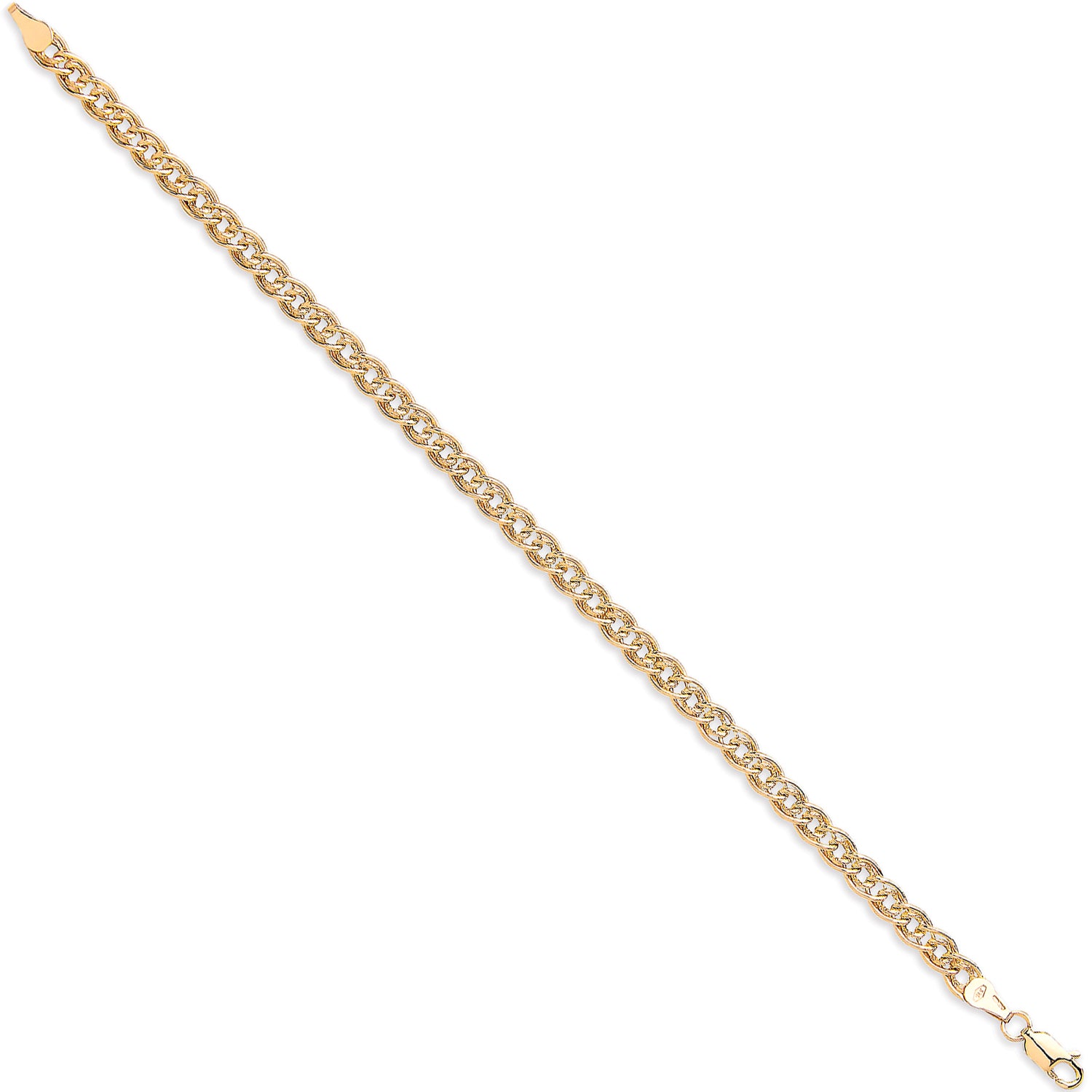 9ct Yellow Gold Hollow Link Ladies 7" Bracelet