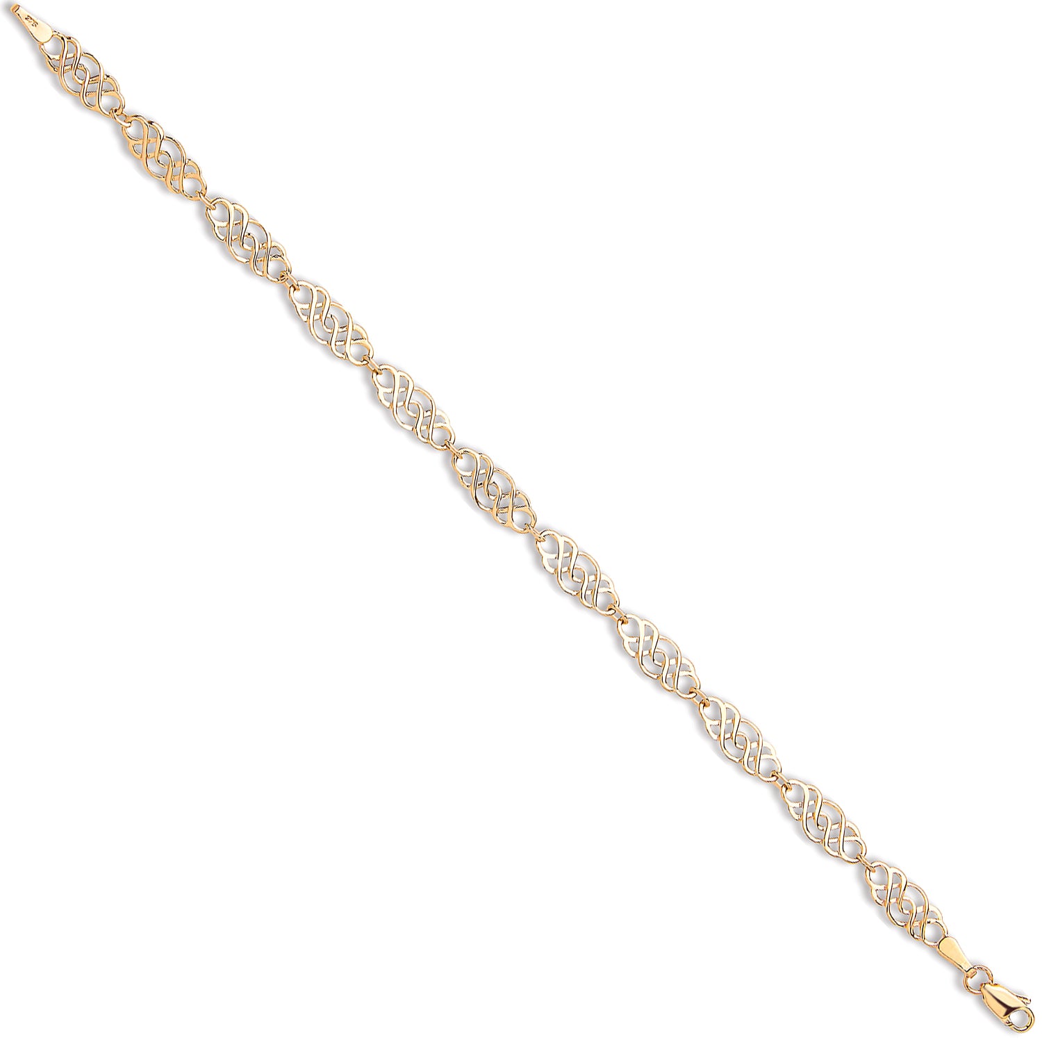 9ct Yellow Gold Celtic Link Ladies 7" Bracelet