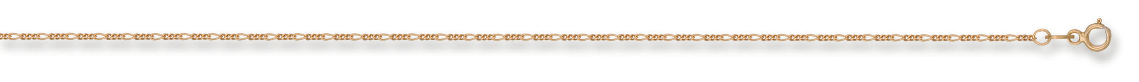 9ct Yellow Gold Hallmarked 1.3mm Figaro Chain