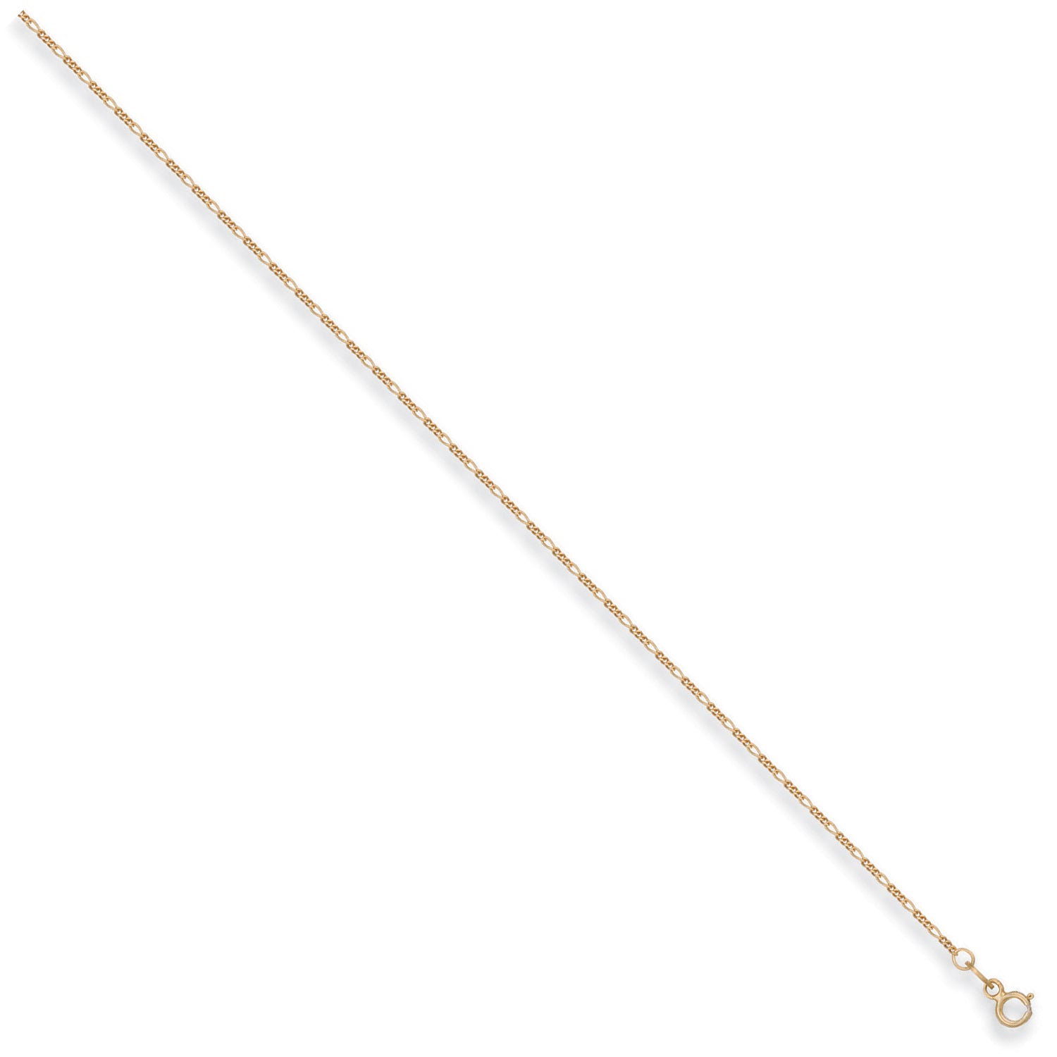 9ct Yellow Gold 1.3mm Figaro Chain