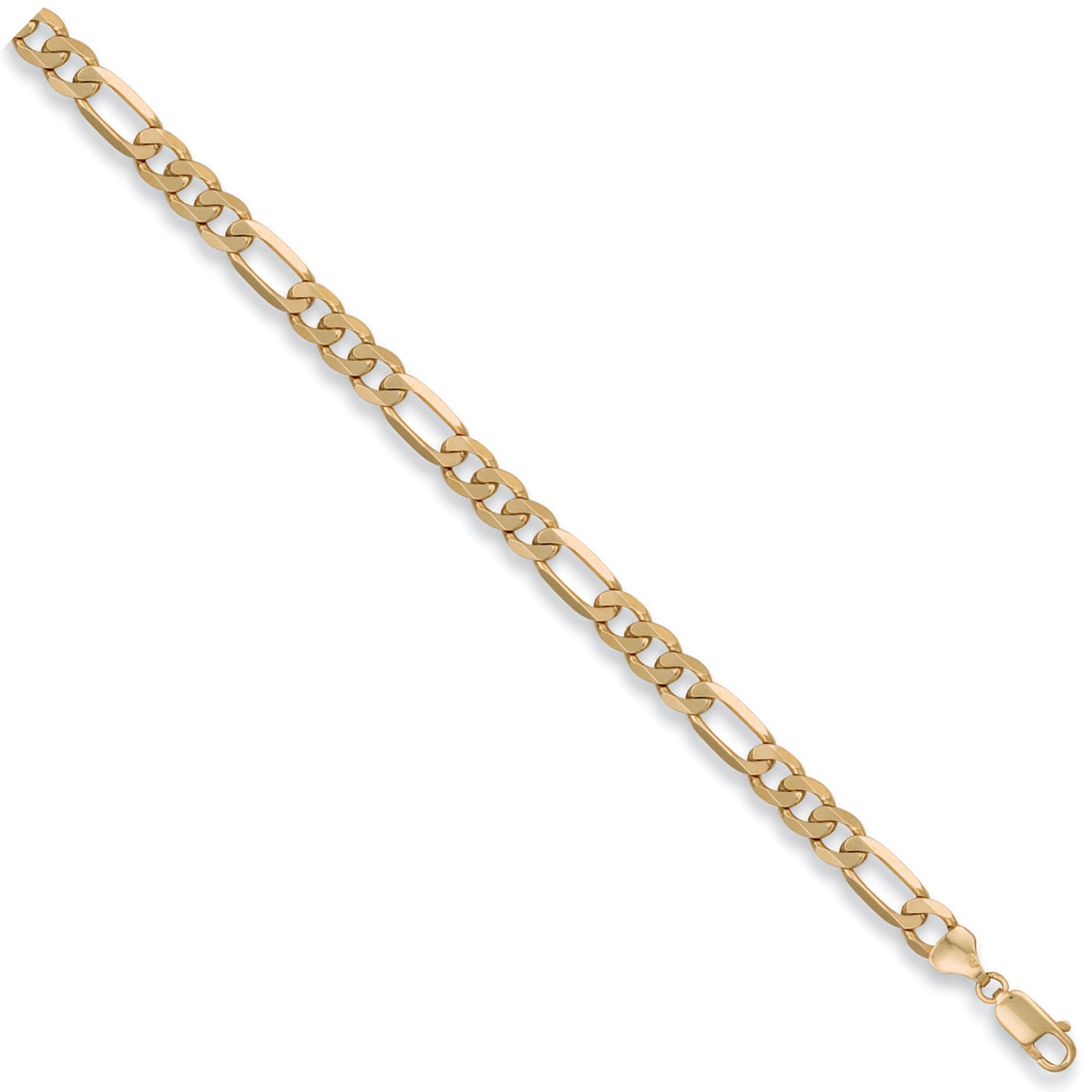 9ct Yellow Gold 7.1mm Figaro Chain