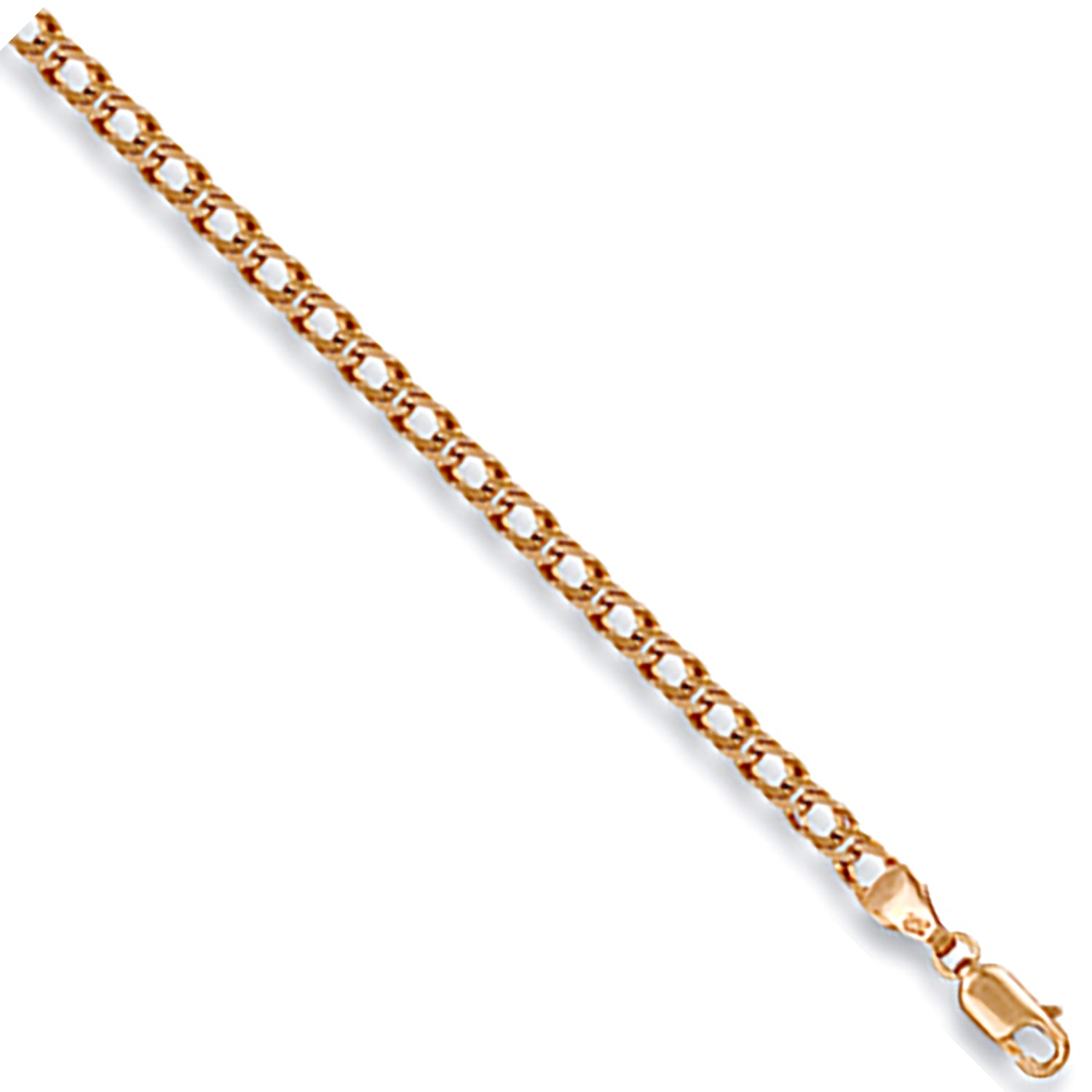 9ct Yellow Gold 3.4mm Open Double Curb Chain