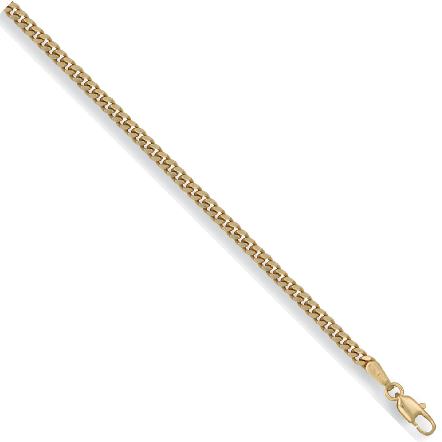 9ct Yellow Gold 2.7mm Traditional Classic Curb Chain