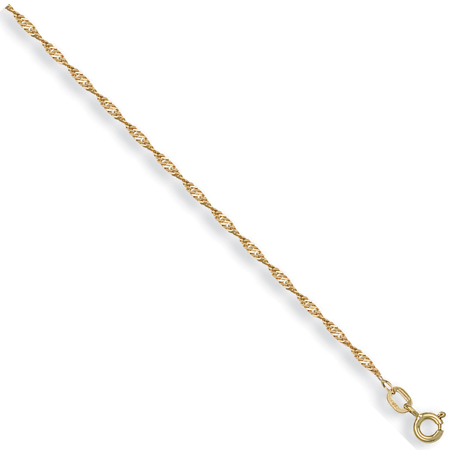 9ct Yellow Gold 1.6mm Singapore Chain