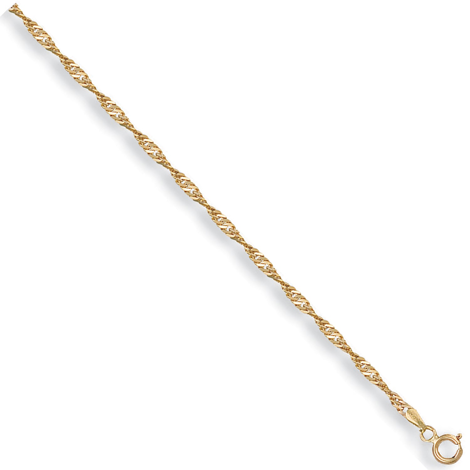 9ct Yellow Gold 2.3mm Singapore Chain