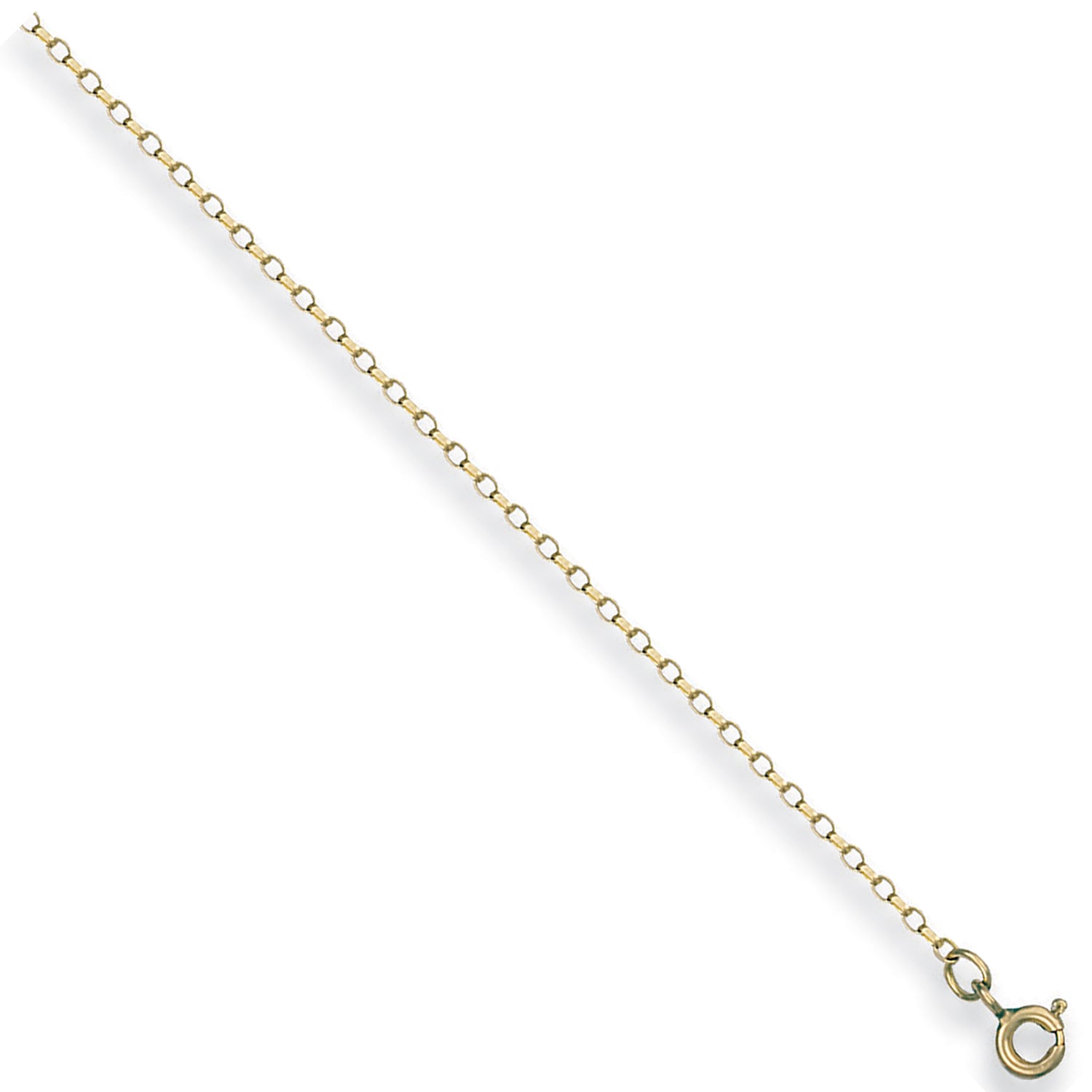 9ct Yellow Gold 1.5mm Open Diamond Cut Oval Belcher Chain