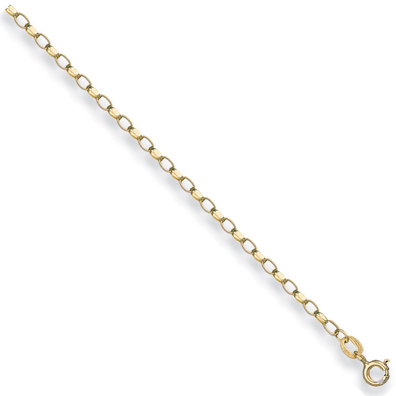 9ct Yellow Gold 2.5mm Open Diamond Cut Belcher Chain