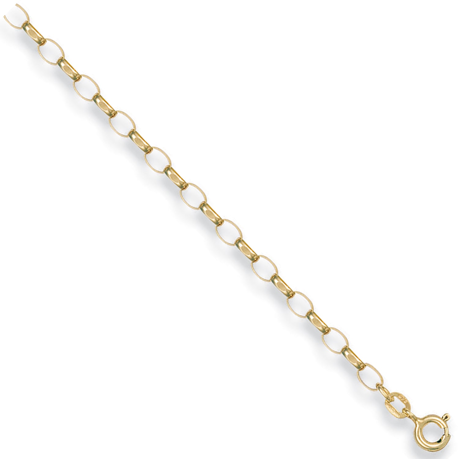 9ct Yellow Gold 3.1mm Open Diamond Cut Belcher Chain