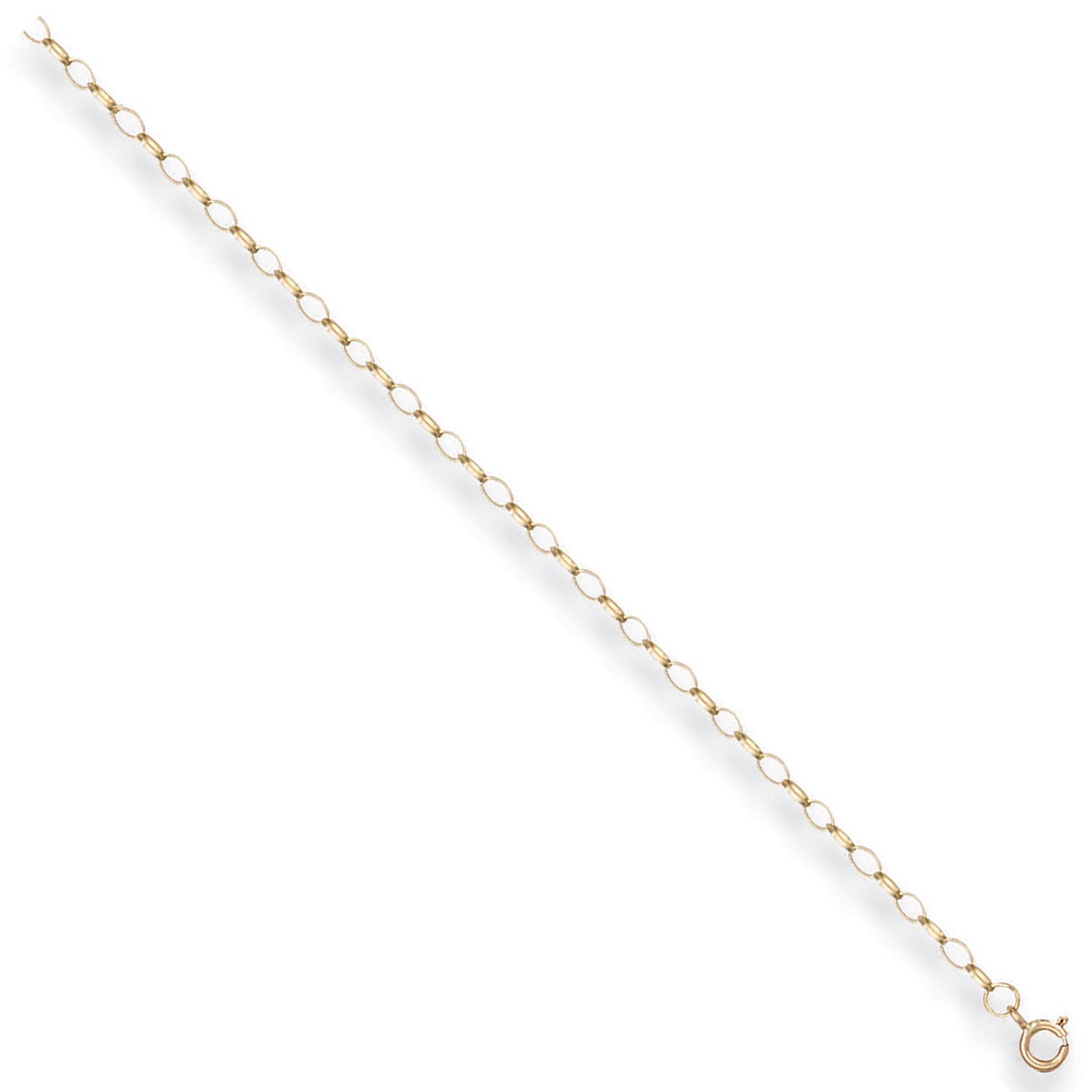 9ct Yellow Gold 1.5mm Oval Belcher Chain