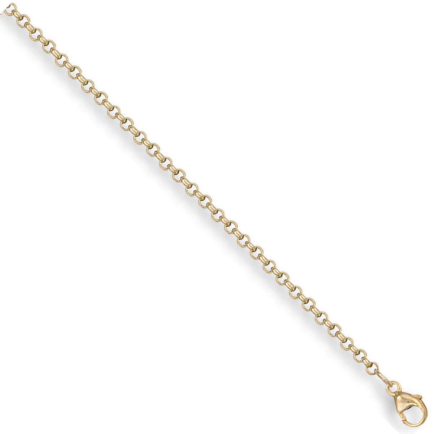 9ct Yellow Gold 2.5mm Round Belcher Chain