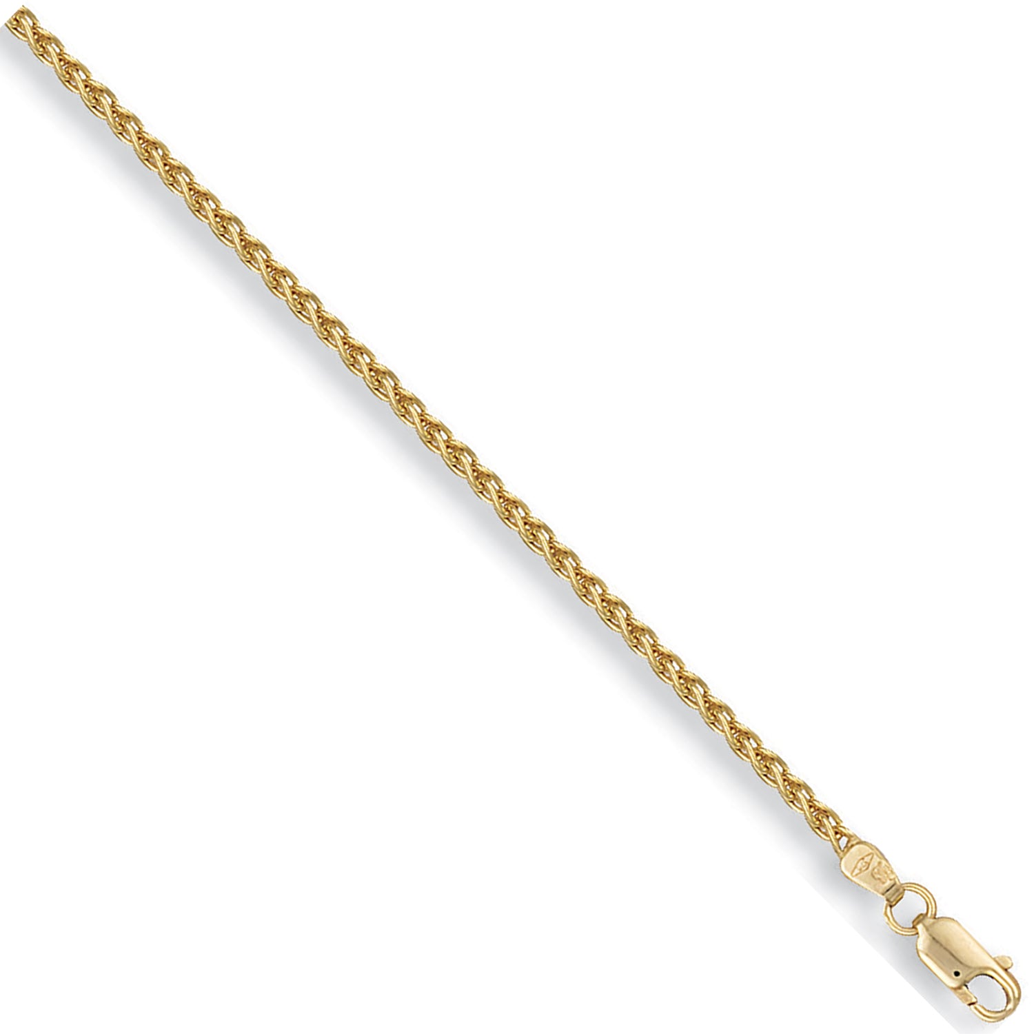 9ct Yellow Gold 2.4mm Spiga Chain