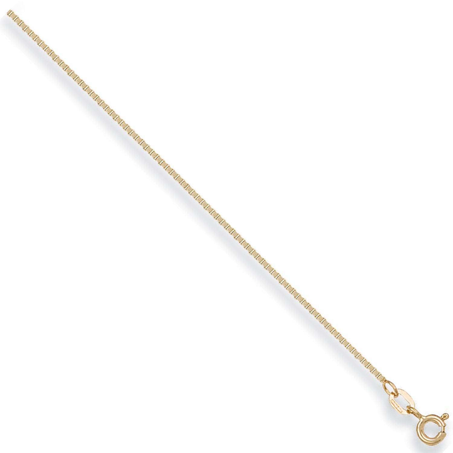 9ct Yellow Gold 0.9mm Box Chain