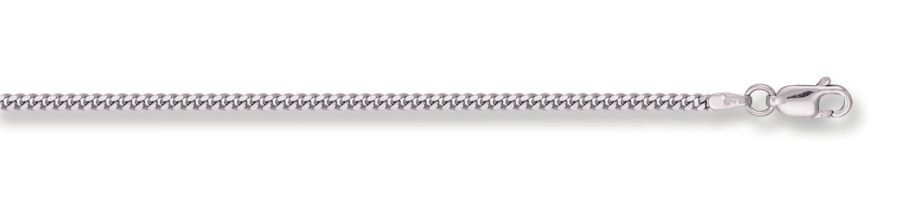 9ct White Gold 2mm Traditional Classic Curb Chain